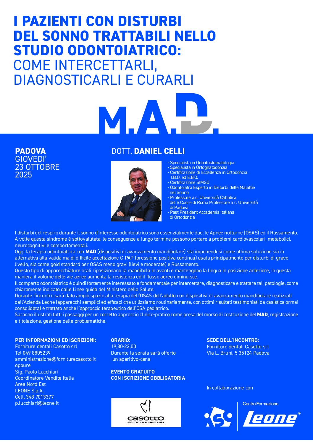 I pazienti con OSAS nello studio odontoiatrico