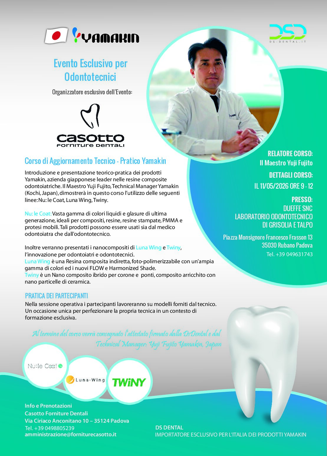 CORSO DI AGGIORNAMENTO TECNICO-PRATICO YAMAKIN